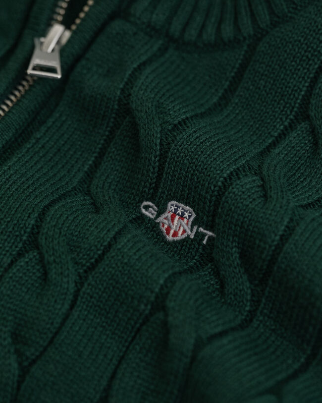 Kids katoenen kabeltrui met korte rits