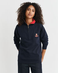 Sweatshirt met wapenembleem en korte rits