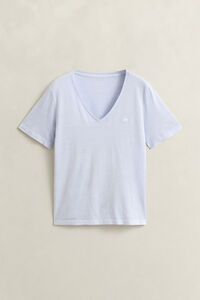 Verwassen Shield T-shirt met V-hals