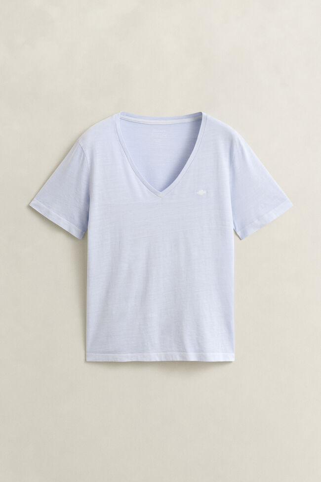 Verwassen Shield T-shirt met V-hals