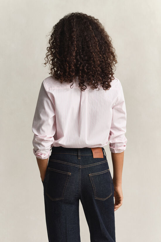 Regular Fit Classic overoverhemd met strepen van poplin