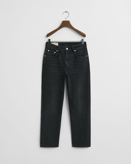Cropped stretchjeans met rechte pijpen