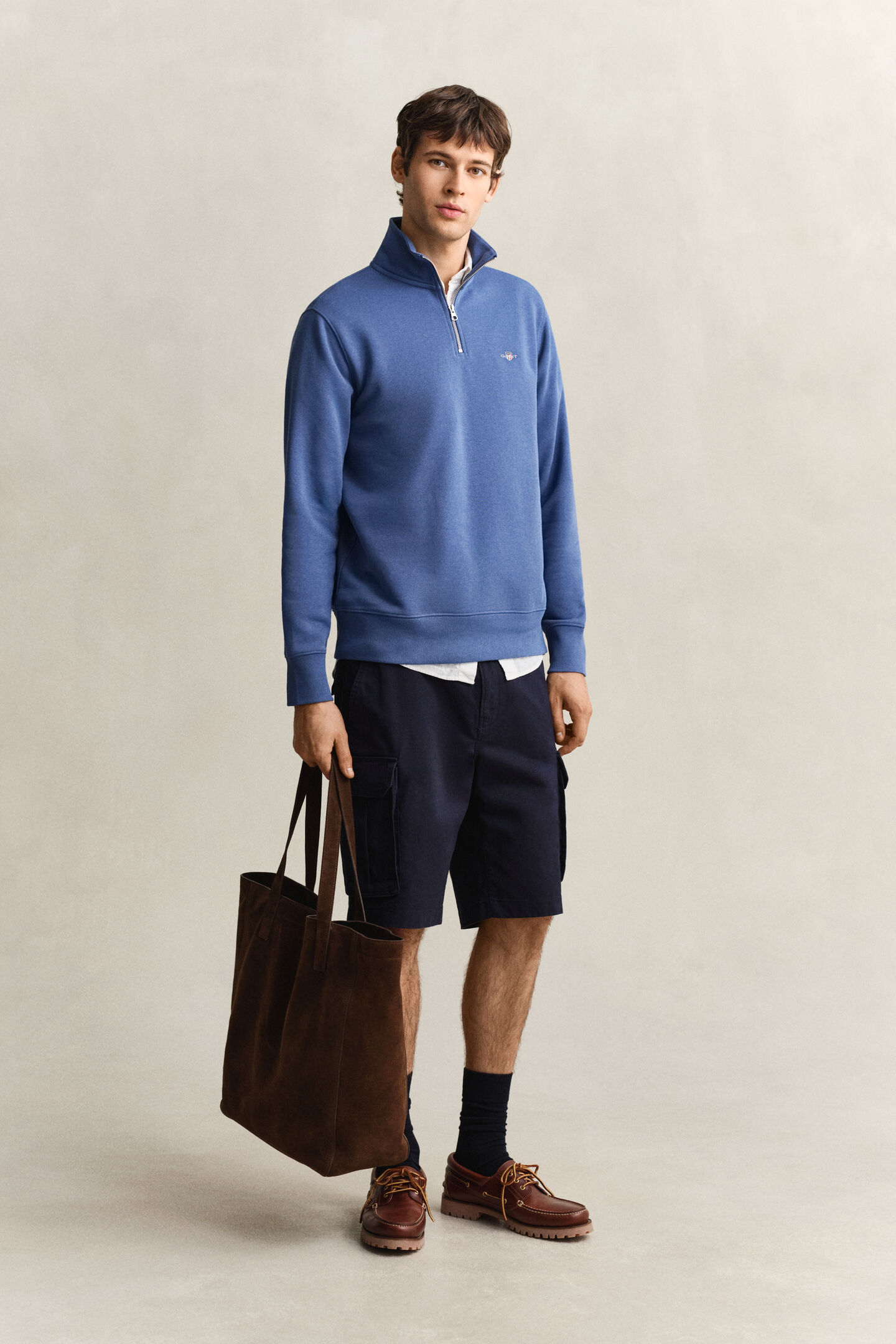 Shield sweatshirt met korte rits