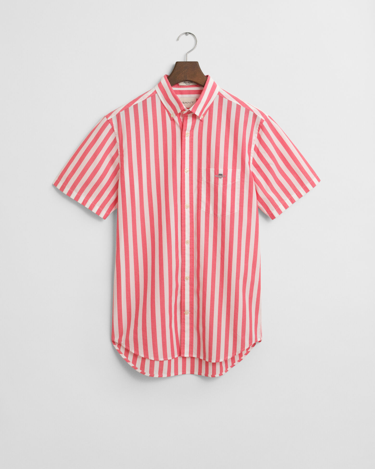 Regular Fit Classic poplin overhemd met korte mouwen en strepen