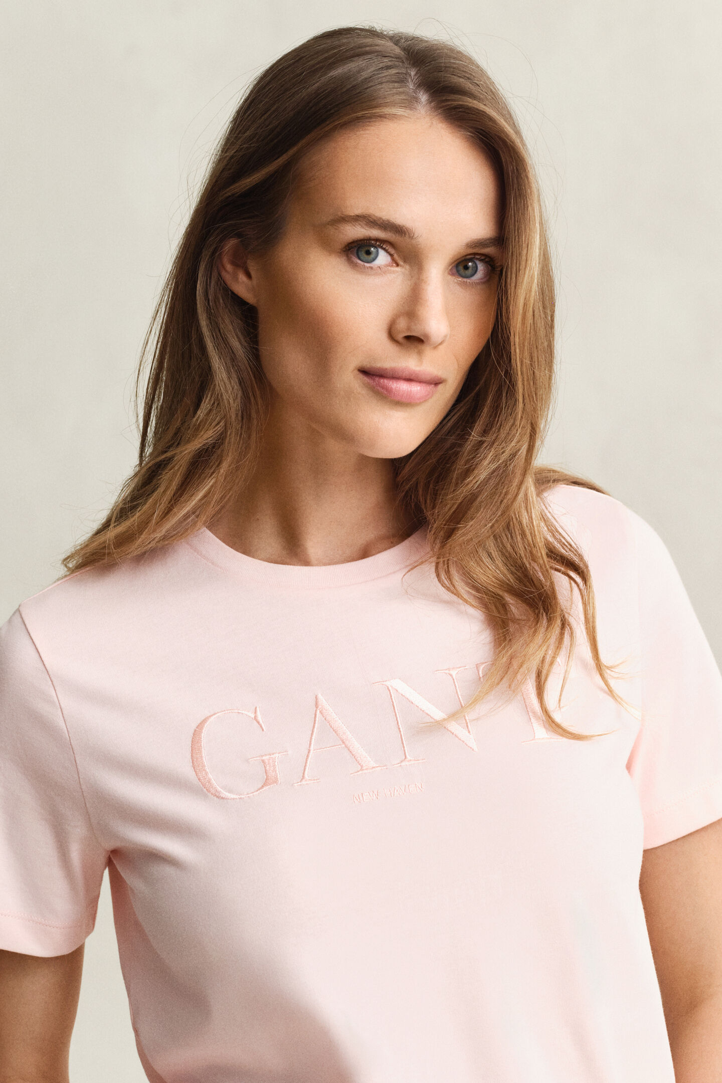 T-shirt met ton sur ton print