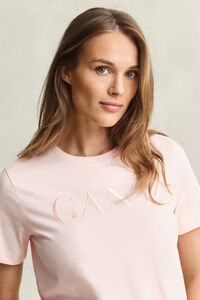 T-shirt met ton sur ton print