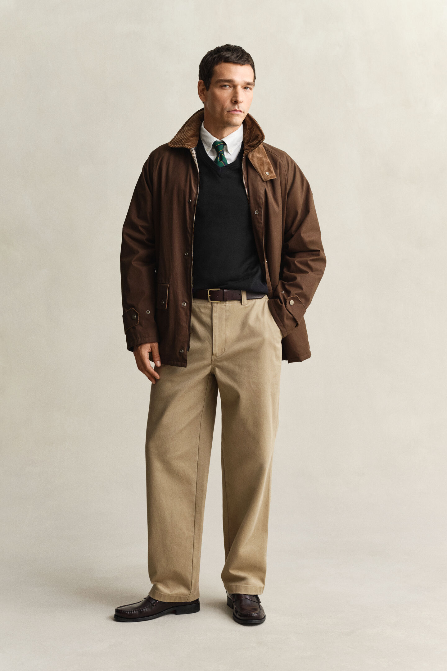 Klassieke sweater van katoen met V-hals