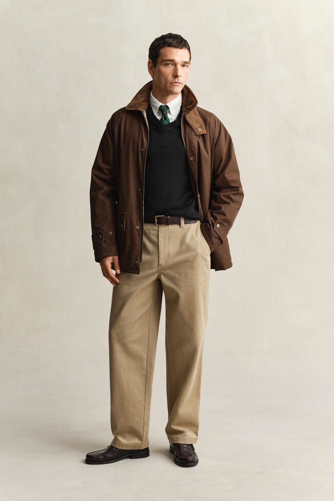 Klassieke sweater van katoen met V-hals