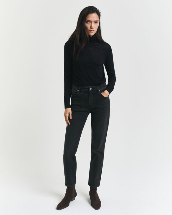 Zwarte Slim Fit cropped jeans