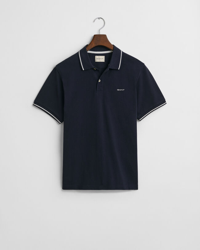 Piqu&eacute; poloshirt met randdetails