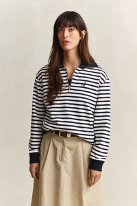 Gestreept sweatshirt met korte rits