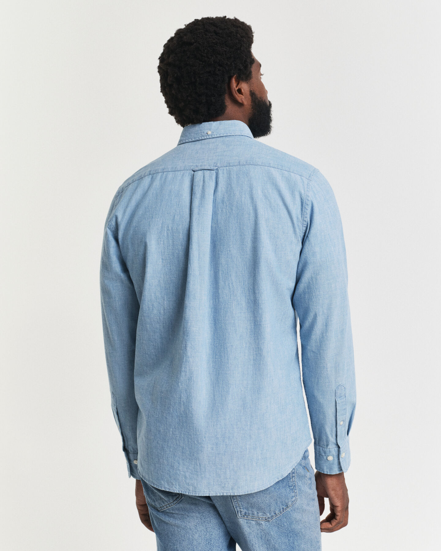 Regular Fit indigo chambray overhemd
