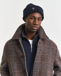 Beanie van geribde katoenmix