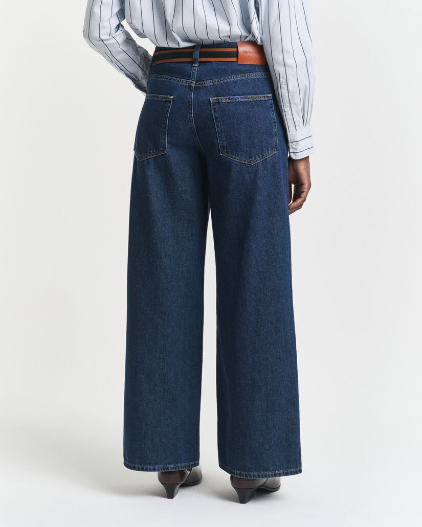 Jeans met lage taille en wijde pijpen