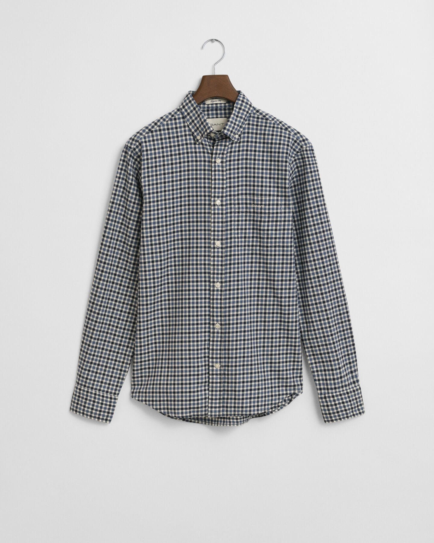 Regular Fit overhemd van keperstof met Gingham-ruitje