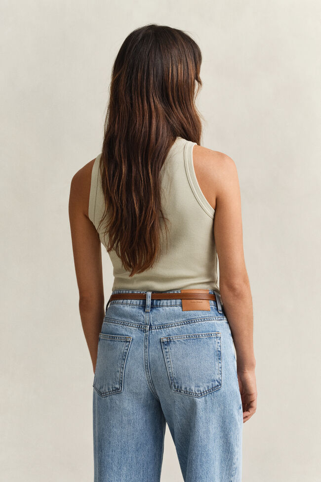 Geribde tanktop