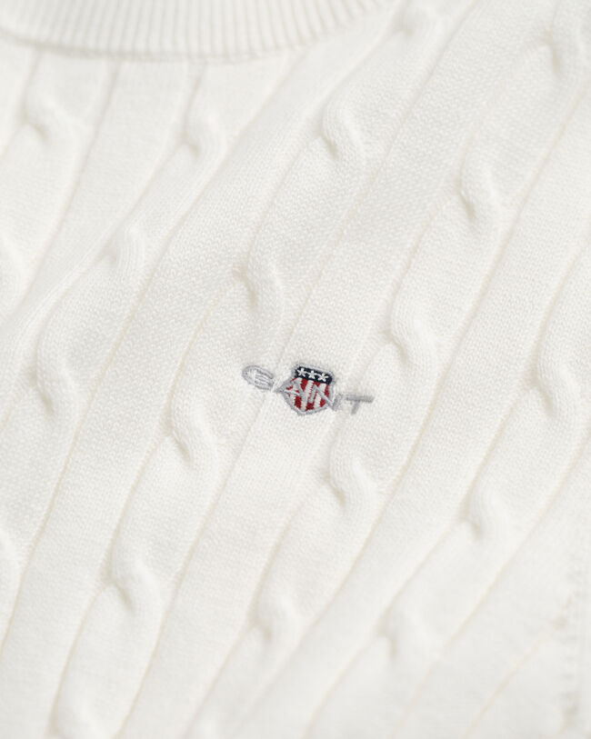 Gebreide kabeltrui met korte mouwen