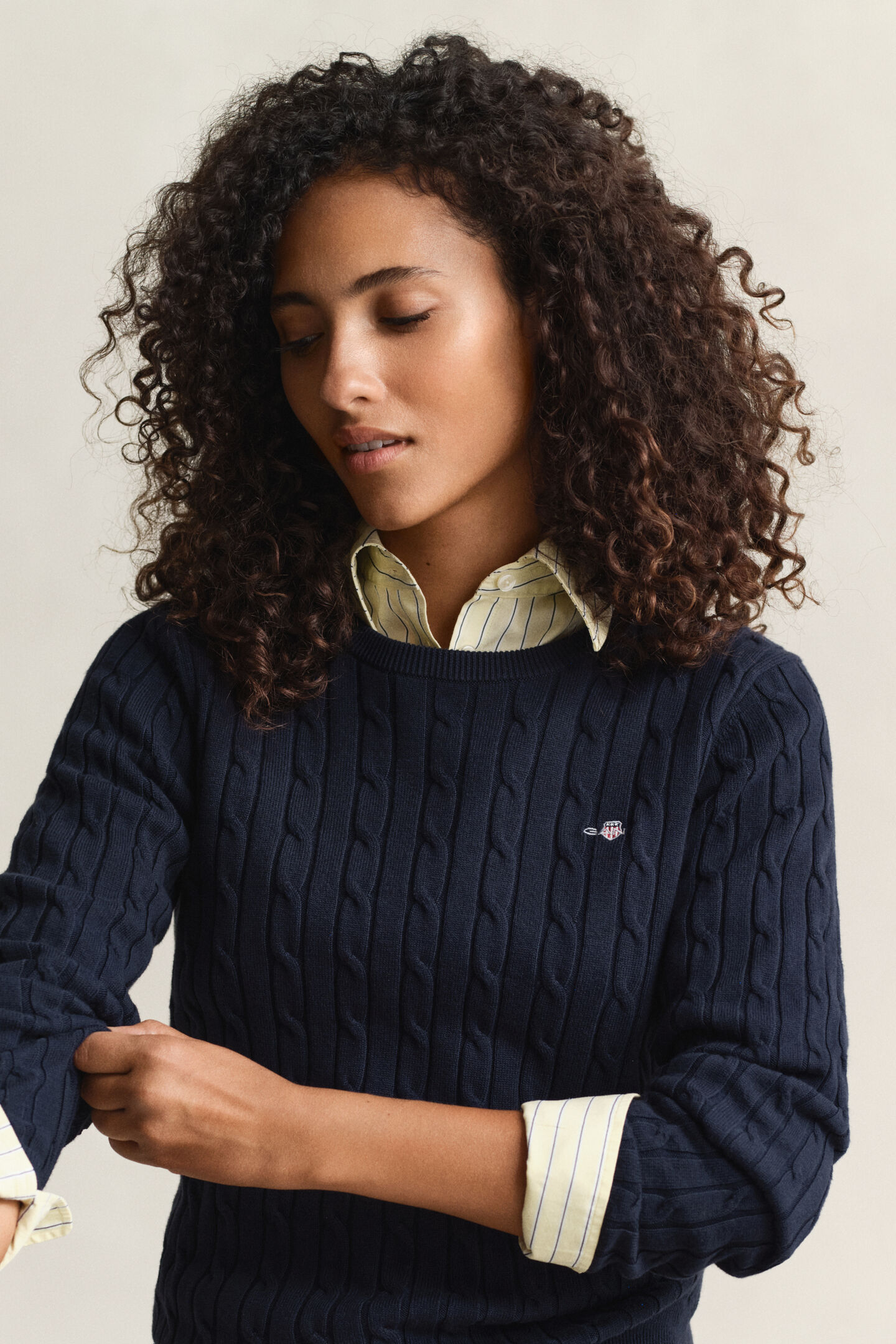 Kabeltrui met ronde hals