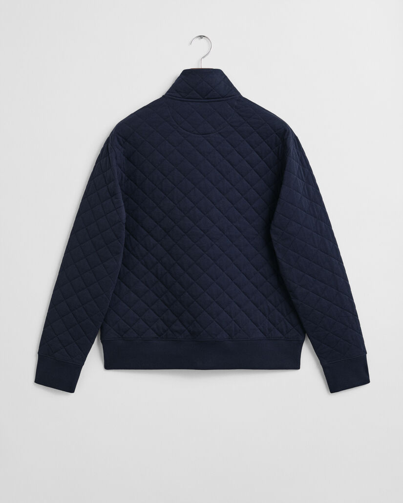 Gewatteerd sweatshirt met corduroy kraag en rits