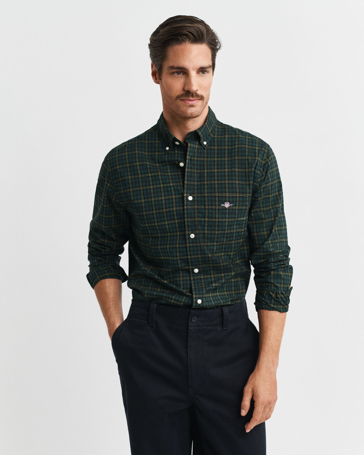 Regular Fit Classic geruit overhemd van poplin