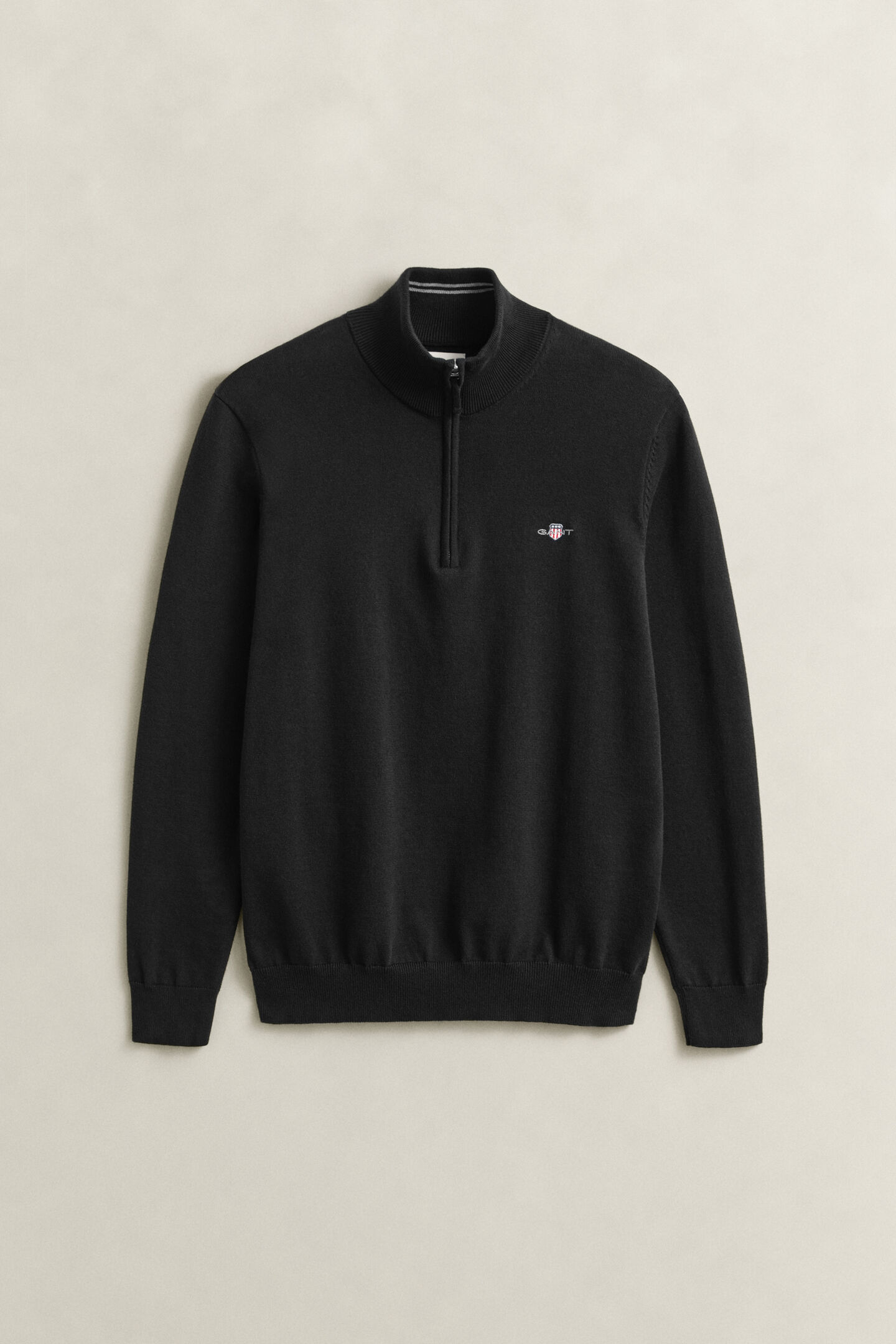 Klassieke sweater van katoen met korte rits