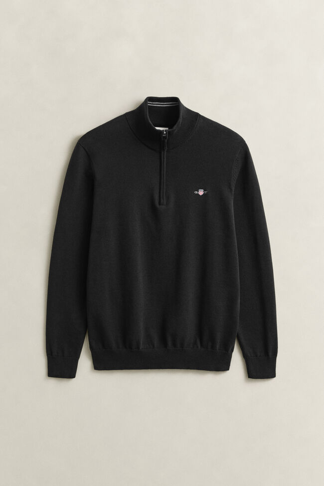 Klassieke sweater van katoen met korte rits