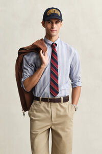 Regular Fit fil-&agrave;-fil poplin overhemd met strepen