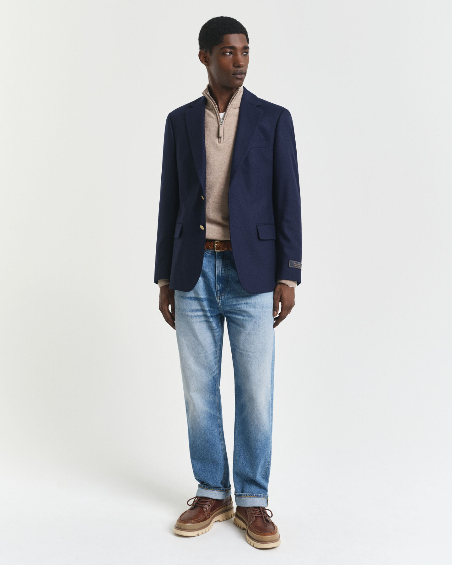 Trui met korte rits van buitengewoon zachte lamswol