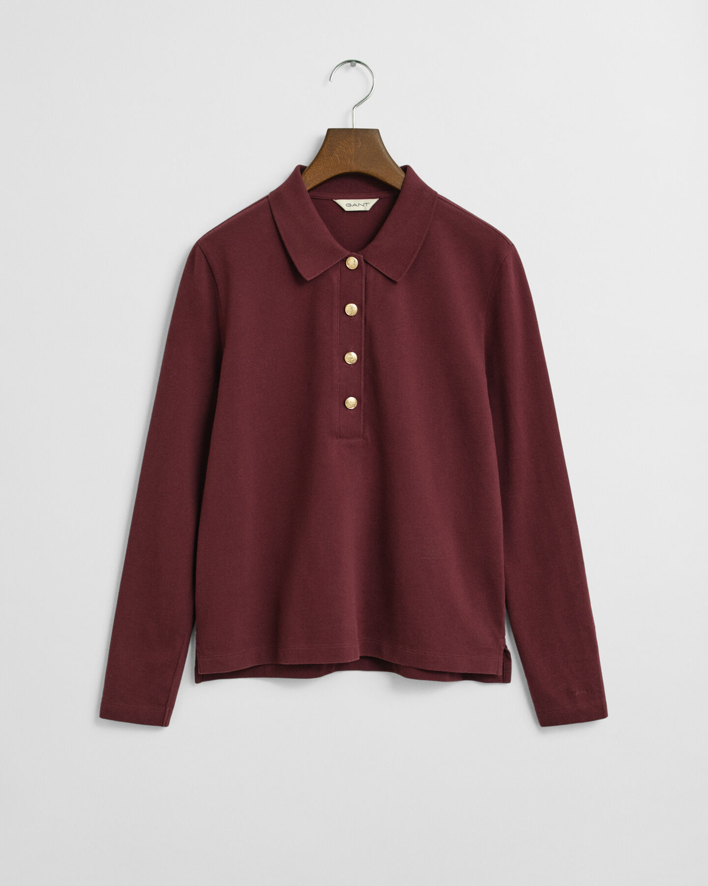 Piqu&eacute; poloshirt met lange mouwen