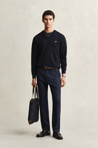 Klassieke sweater van katoen met V-hals