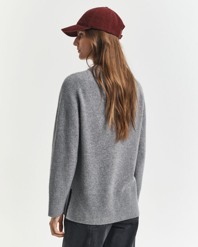 Trui met ronde hals van een zachte wol-kasjmiermix