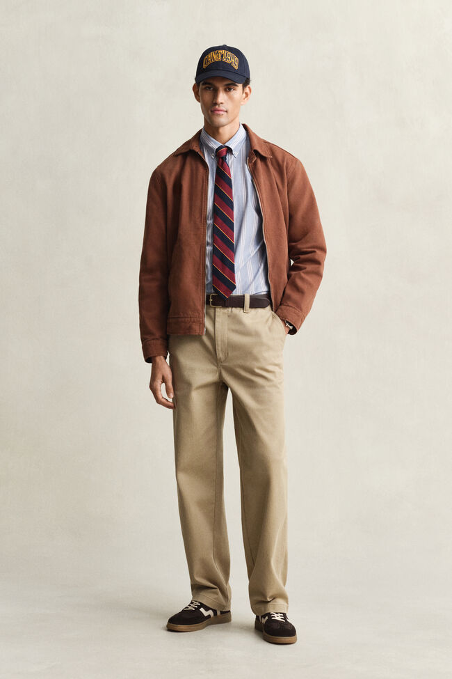 Regular Fit fil-&agrave;-fil poplin overhemd met strepen