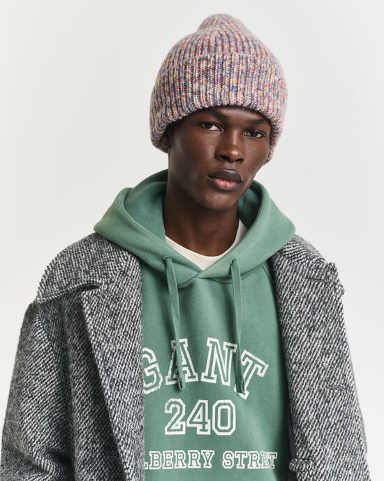 Geribde veelkleurige beanie