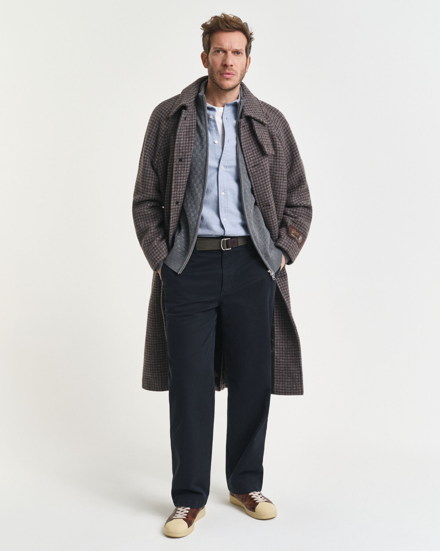 Trui met rits en microtextuur