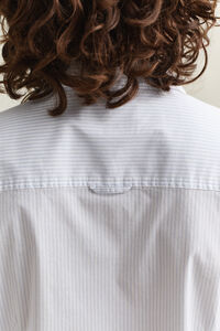 Slim Fit poplin overoverhemd met strepen