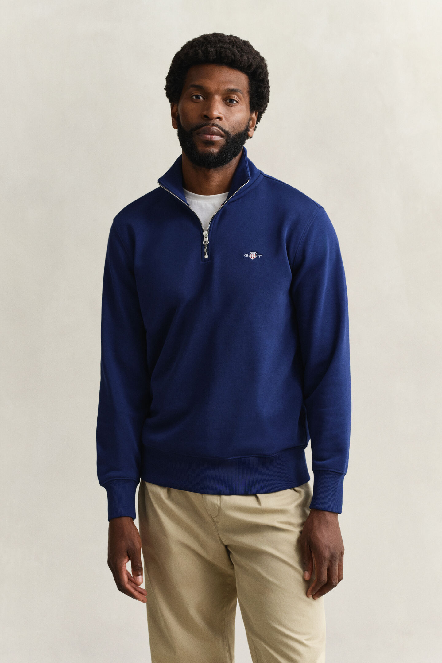 Shield sweatshirt met korte rits
