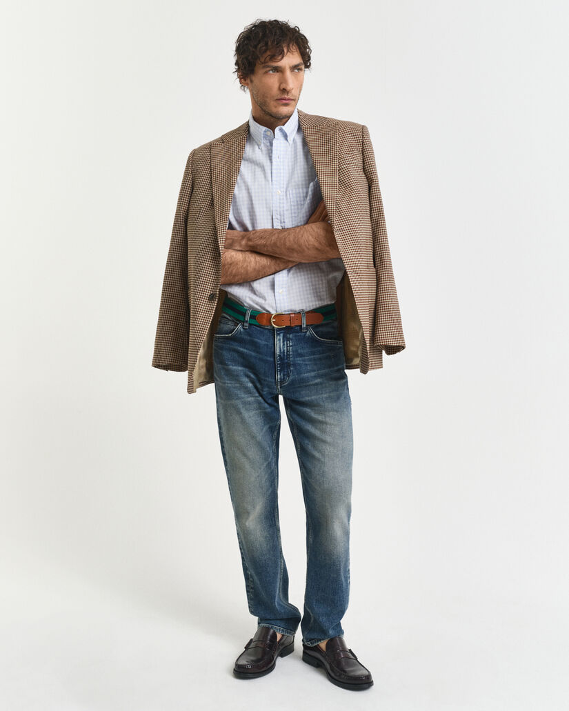 Regular Fit Classic overhemd met Gingham-ruitje van poplin