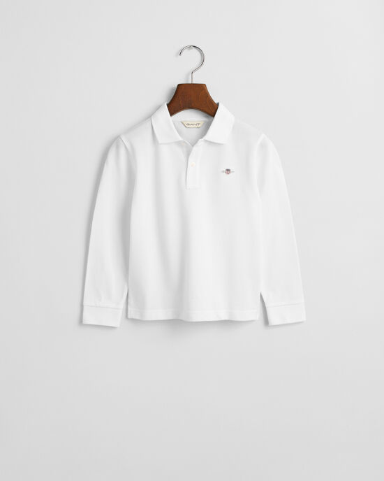 Kids Shield piqu&eacute; poloshirt met lange mouwen