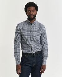 Regular Fit overhemd van keperstof met Gingham-ruitje