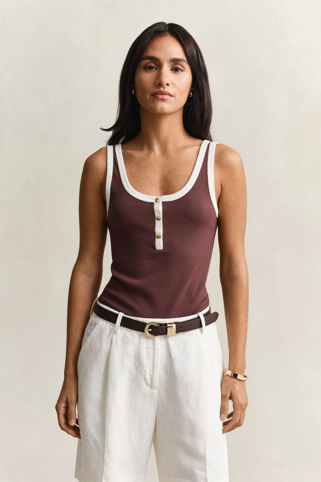 Geribde tanktop