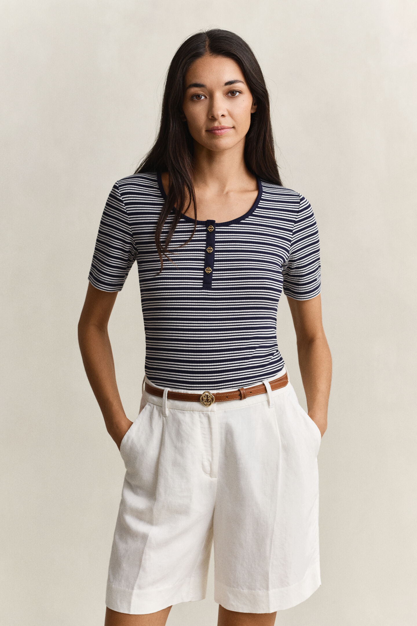 Geribde Henley-top