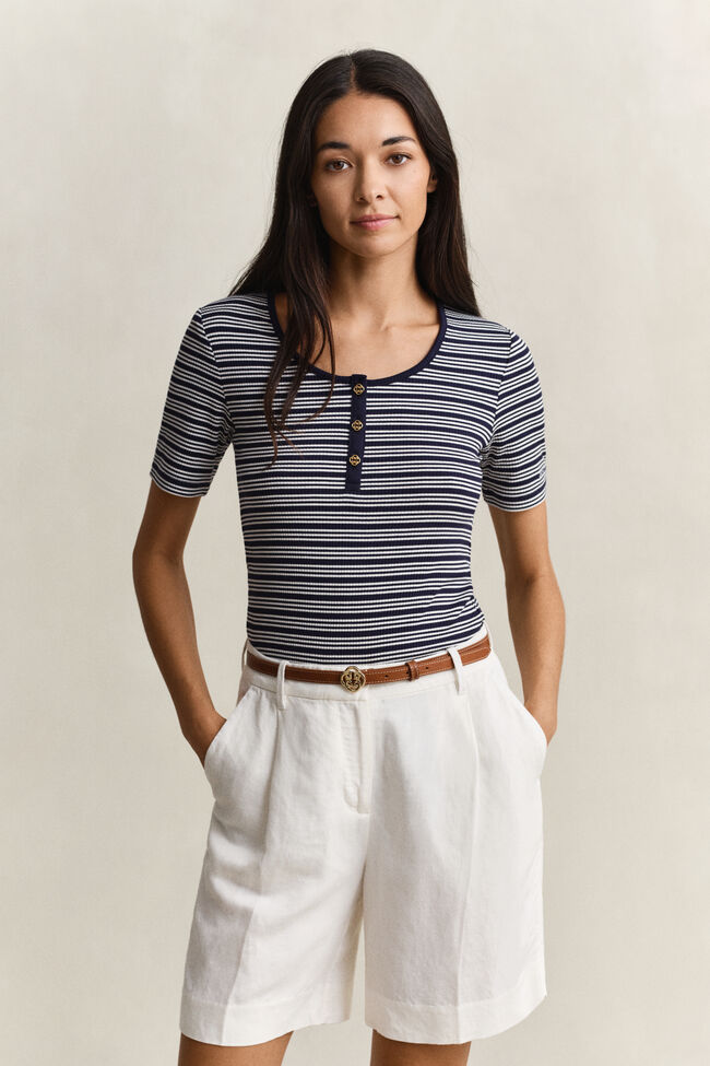 Geribde Henley-top