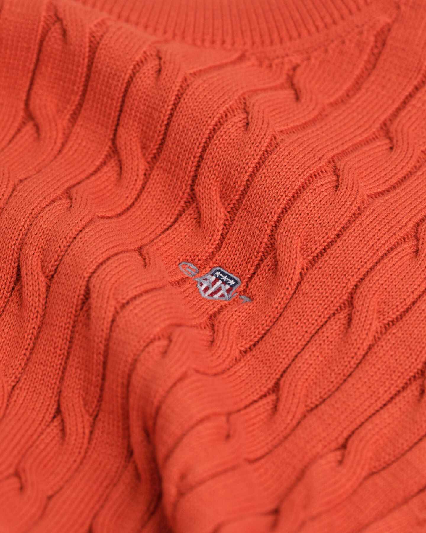 Teens Shield katoenen gebreide kabeltrui met ronde hals