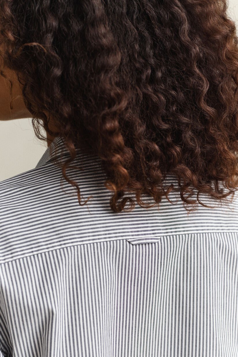 Slim Fit poplin overoverhemd met strepen