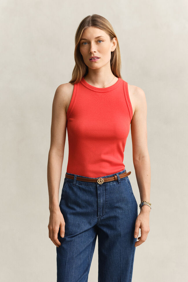 Geribde tanktop