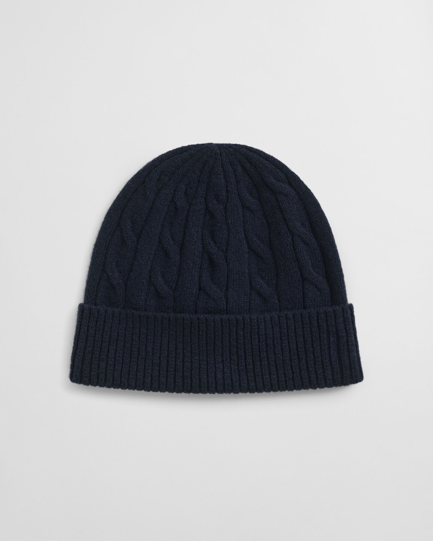 Kabelgebreide wollen beanie