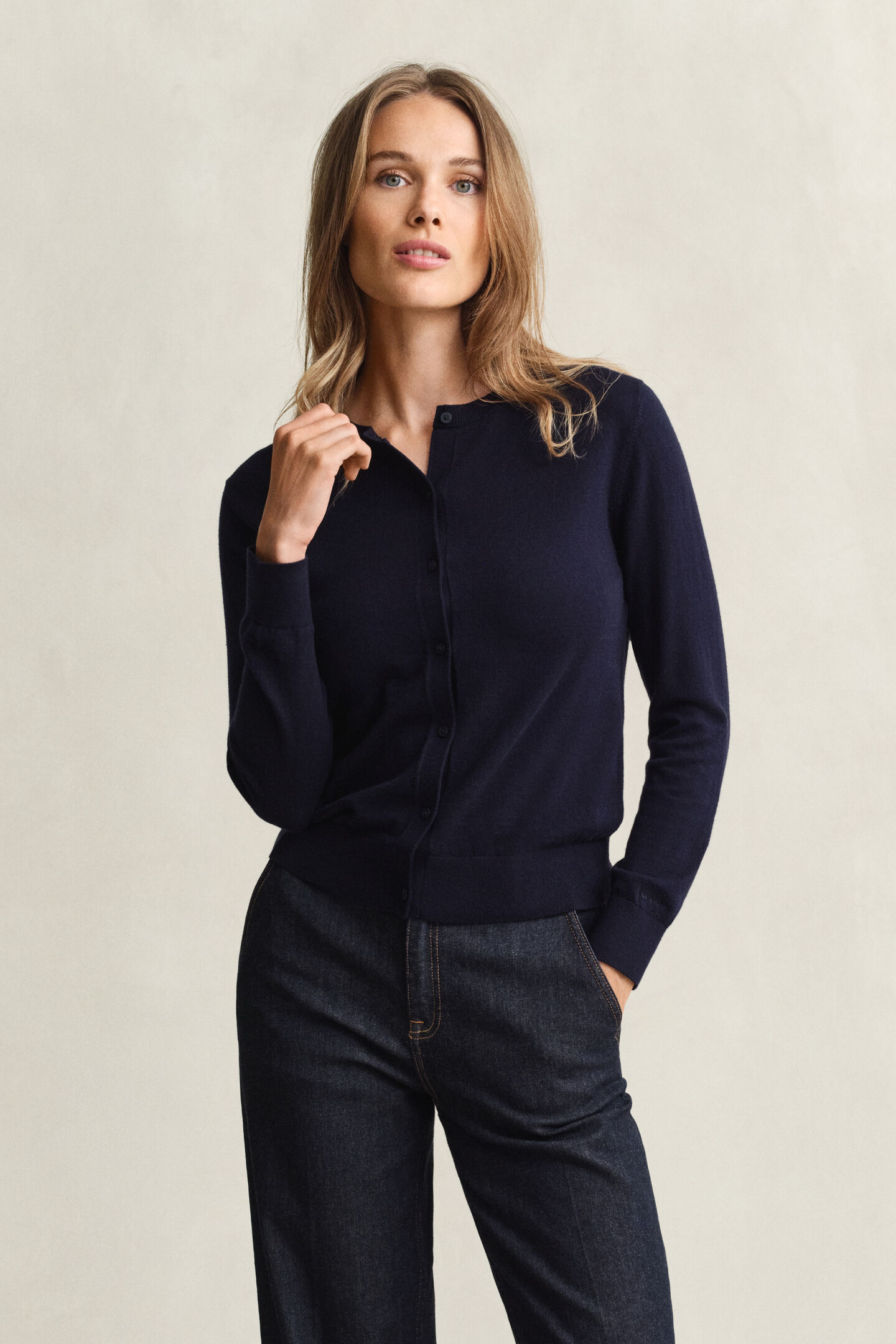 Lichtgewicht vest met ronde hals