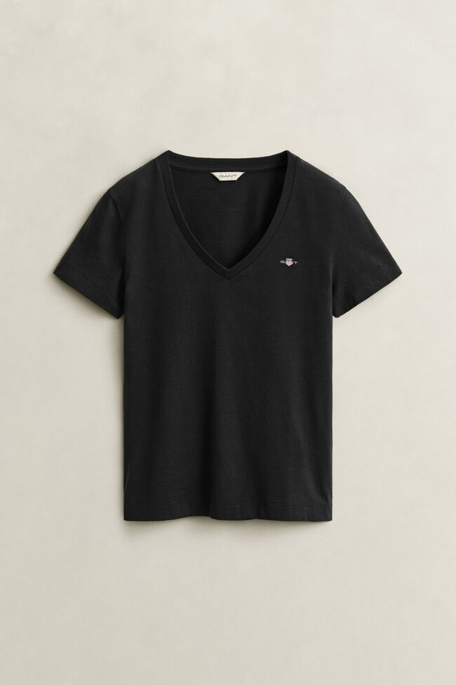Shield T-shirt met V-hals