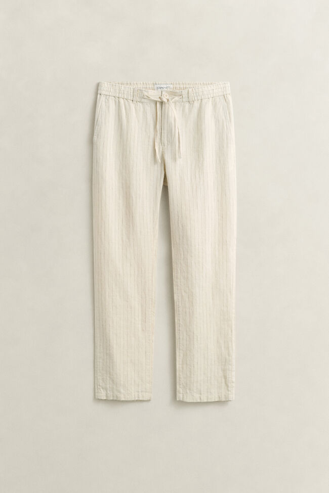 Gestreepte linnen broek