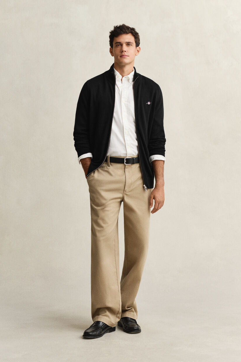 Casual vest van katoen met ritssluiting